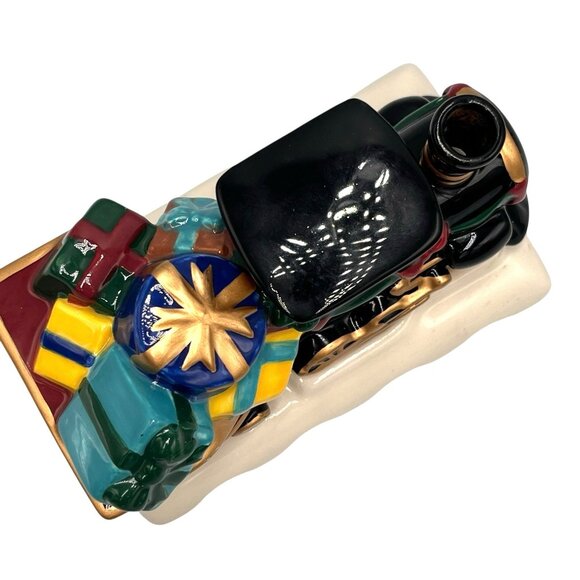 Vtg 90s Claire Burke Belae Brands Ceramic Christmas Train Incense Burner 1999 - Picture 6 of 16